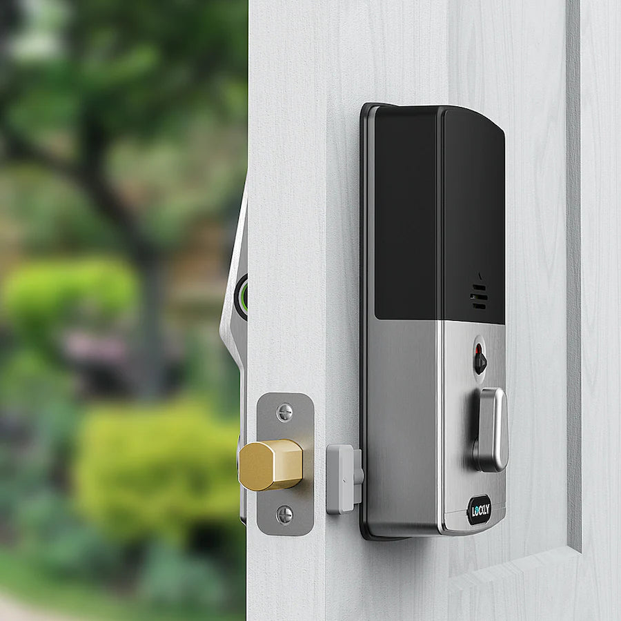 Lockly - Secure Pro Smart Lock Wi-Fi Replacement Deadbolt with 3D Biometric Fingerprint/Keypad/Voice Control Access - Satin Nickel