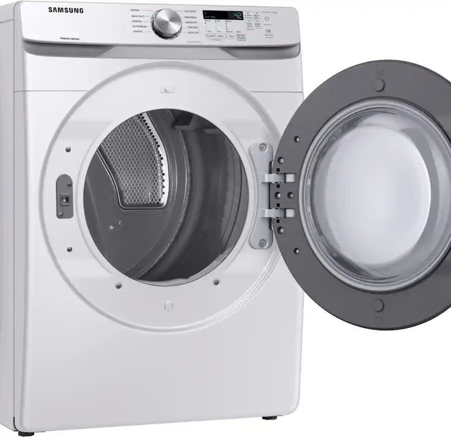 Samsung - 7.5 Cu. Ft. Stackable Electric Dryer with Sensor Dry - White