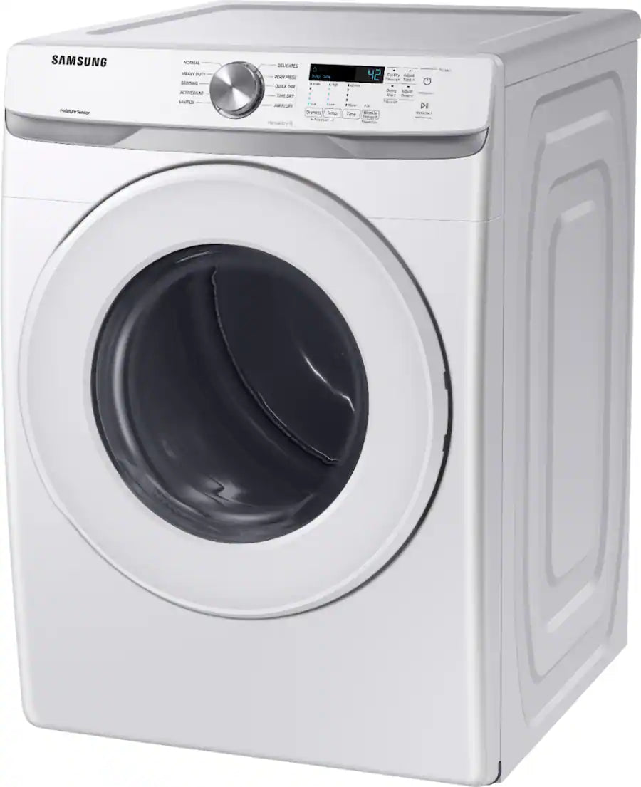 Samsung - 7.5 Cu. Ft. Stackable Electric Dryer with Sensor Dry - White