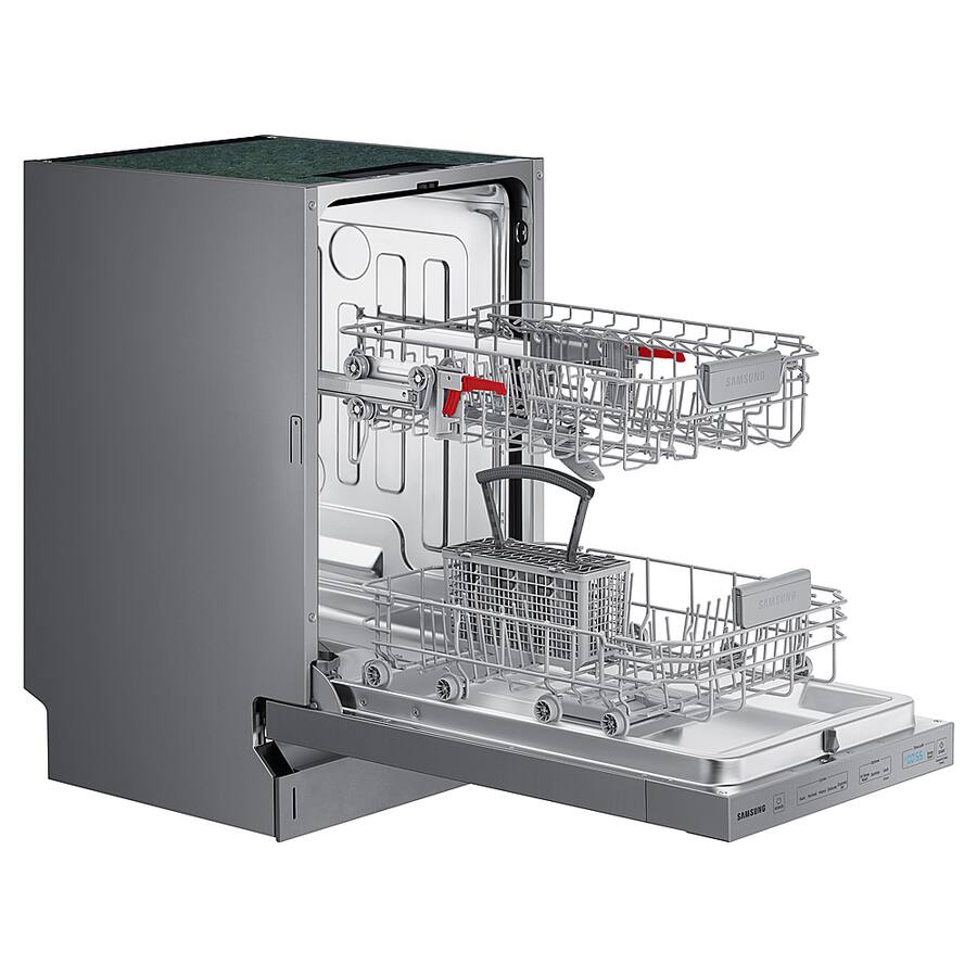 Samsung - 18" Compact Top Control Built-in Stainless Steel Tub Dishwasher with AutoRelease Door Dry, 46 dBA - Stainless Stee