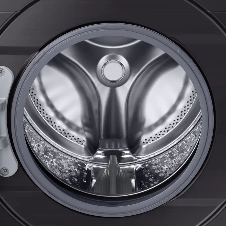 Samsung - 4.5 Cu. Ft. High Efficiency Stackable Smart Front Load Washer with Vibration Reduction Technology+ - Black Stainless Steel