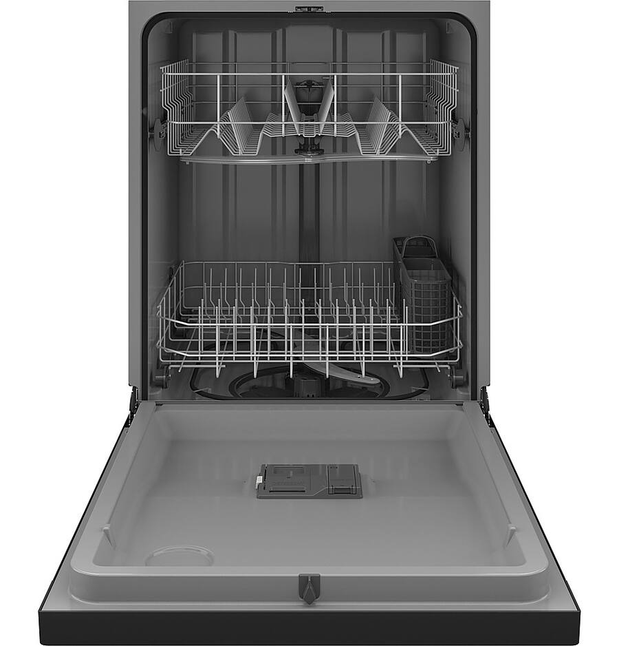 GE - 24" Front Control Built-In Plastic Tub Dishwasher with Dry Boost and 59 dBA - Black