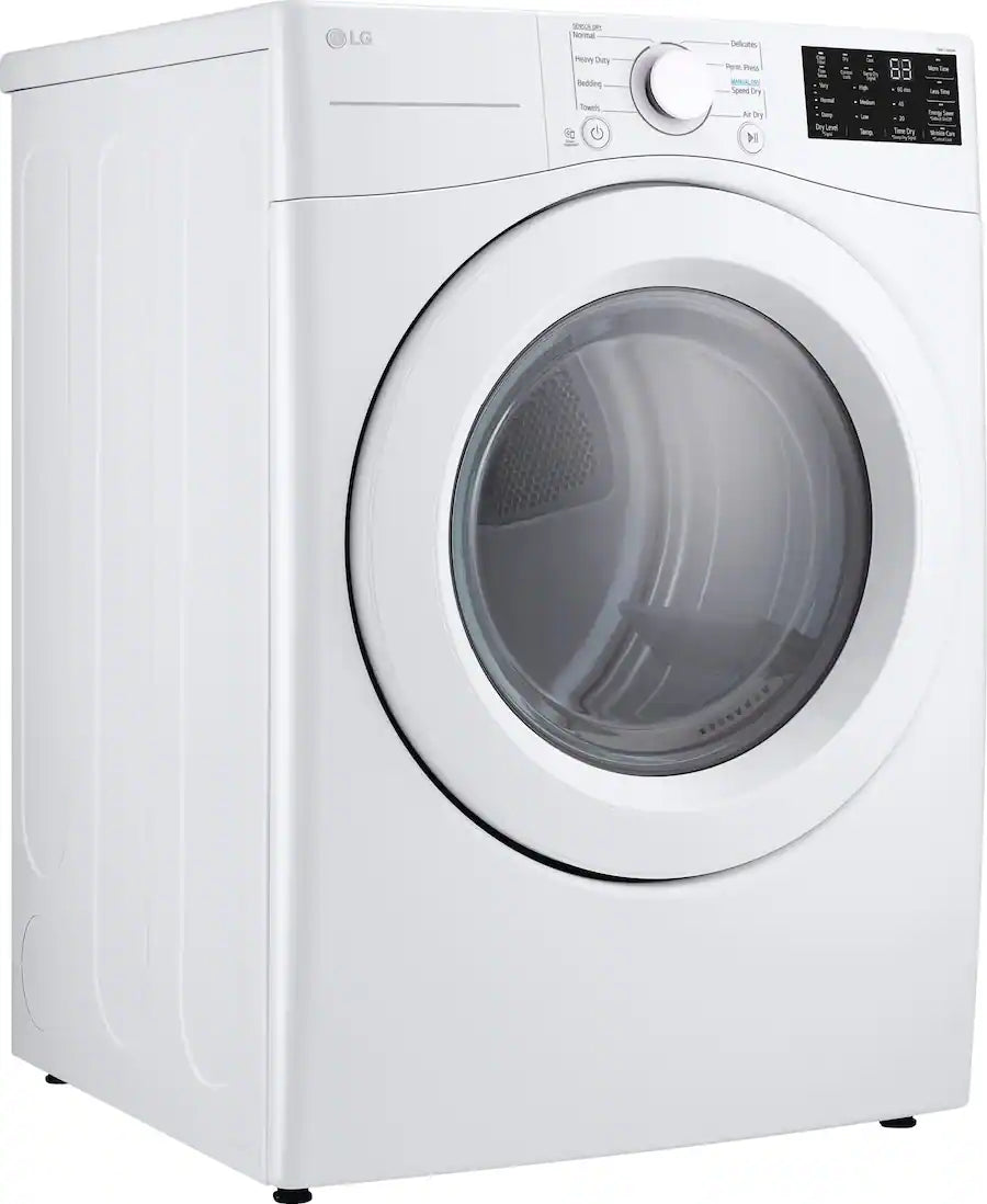 LG - 7.4 Cu. Ft. Stackable Electric Dryer with Wrinkle Care - White