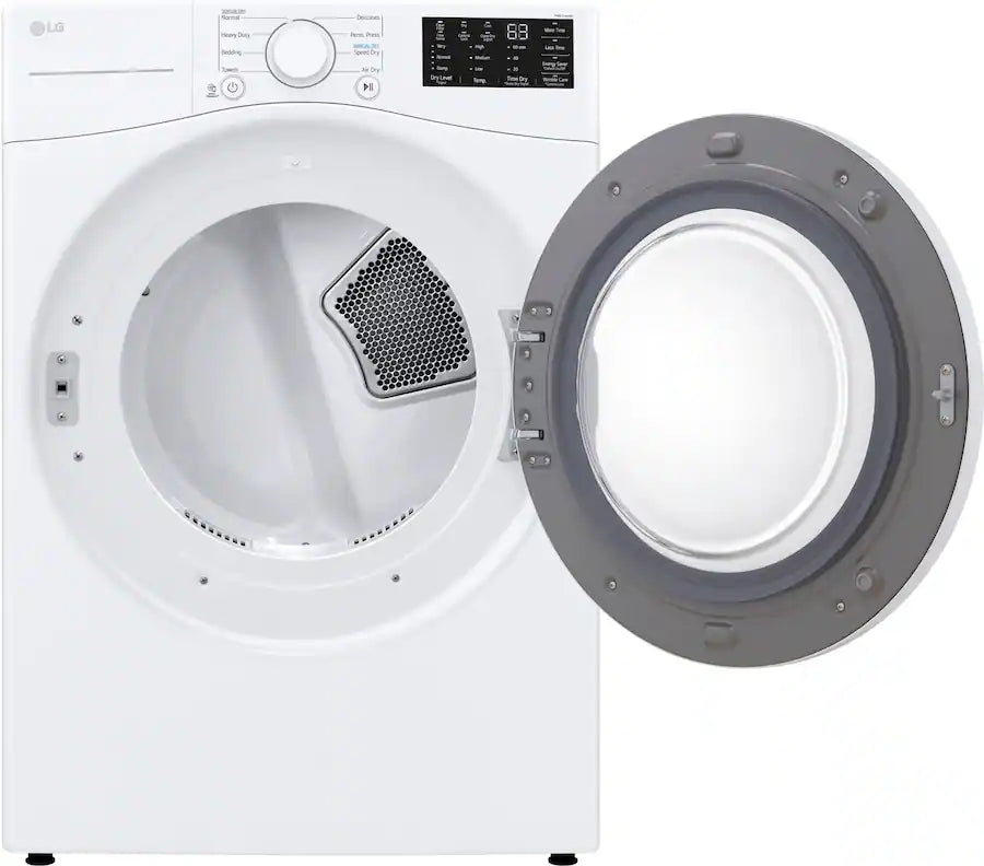 LG - 7.4 Cu. Ft. Stackable Electric Dryer with Wrinkle Care - White