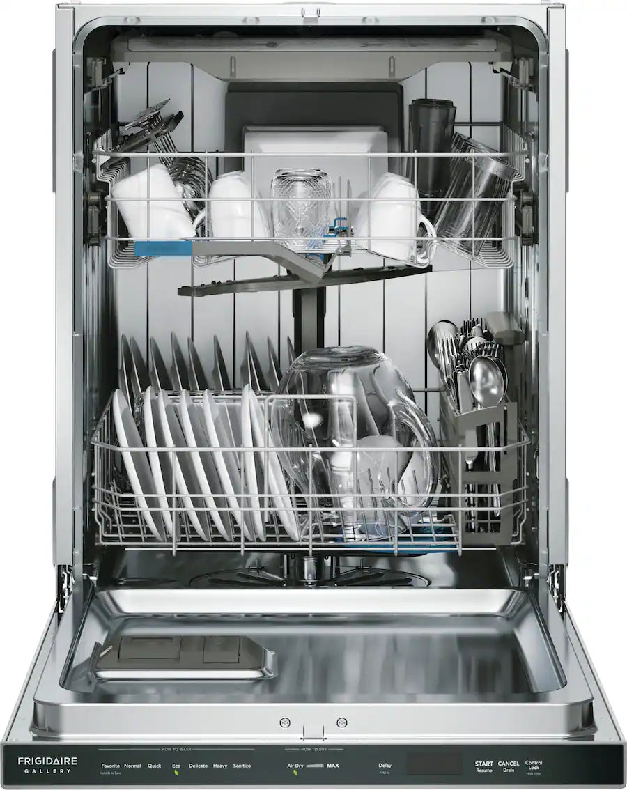 Frigidaire - Gallery 24" Top Control Built-In Stainless Steel Tub Dishwasher with CleanBoost Technology, 47 dBA - Stainless Steel