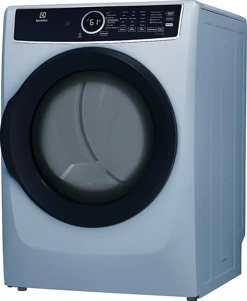 Electrolux - 8.0 Cu. Ft. Electric Dryer with Steam and Instant Refresh - Glacier Blue