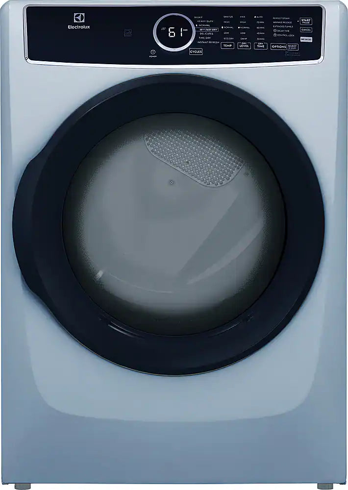 Electrolux - 8.0 Cu. Ft. Electric Dryer with Steam and Instant Refresh - Glacier Blue