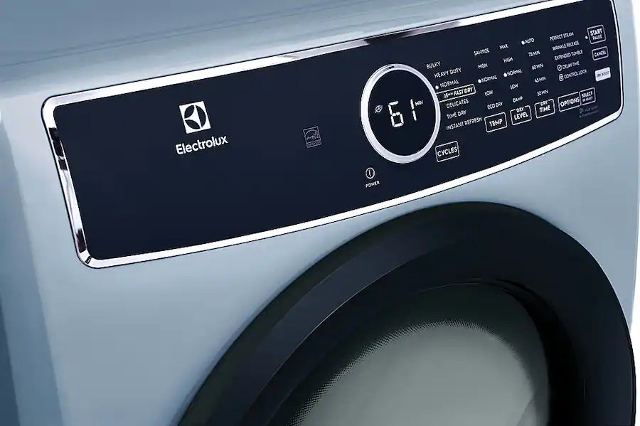 Electrolux - 8.0 Cu. Ft. Electric Dryer with Steam and Instant Refresh - Glacier Blue