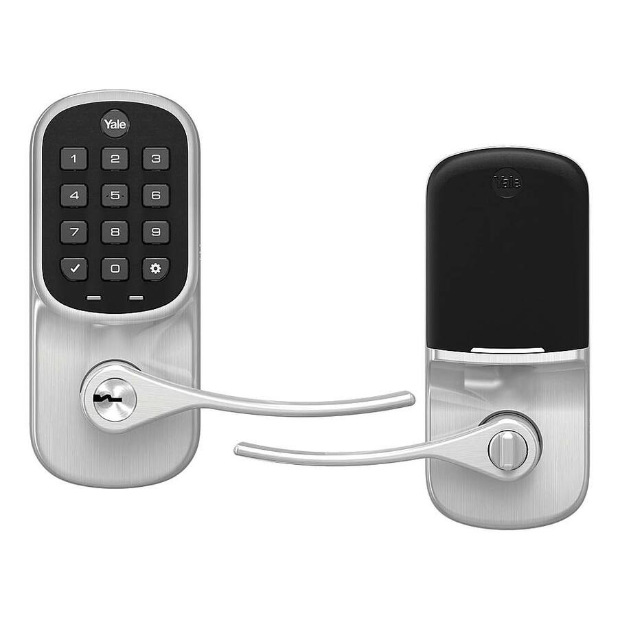 Yale - Assure Lock - Electronic Lever Lock with Keypad | Key Access - Satin Nickel