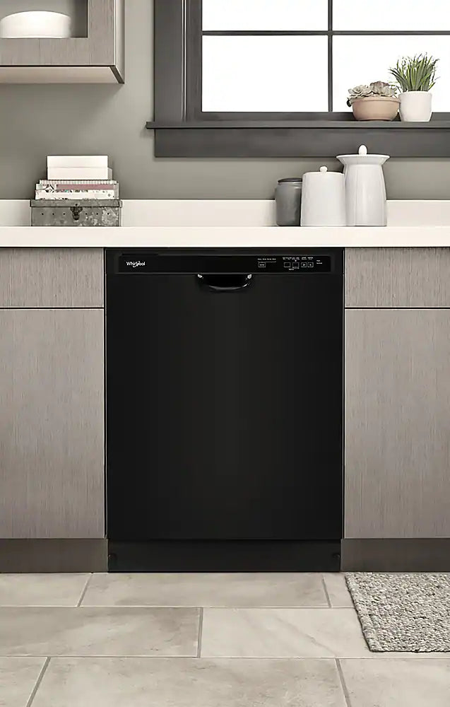 Whirlpool - 24 inch Front Control Built-In Dishwasher with Boost Cycle and 57 dBA - Black