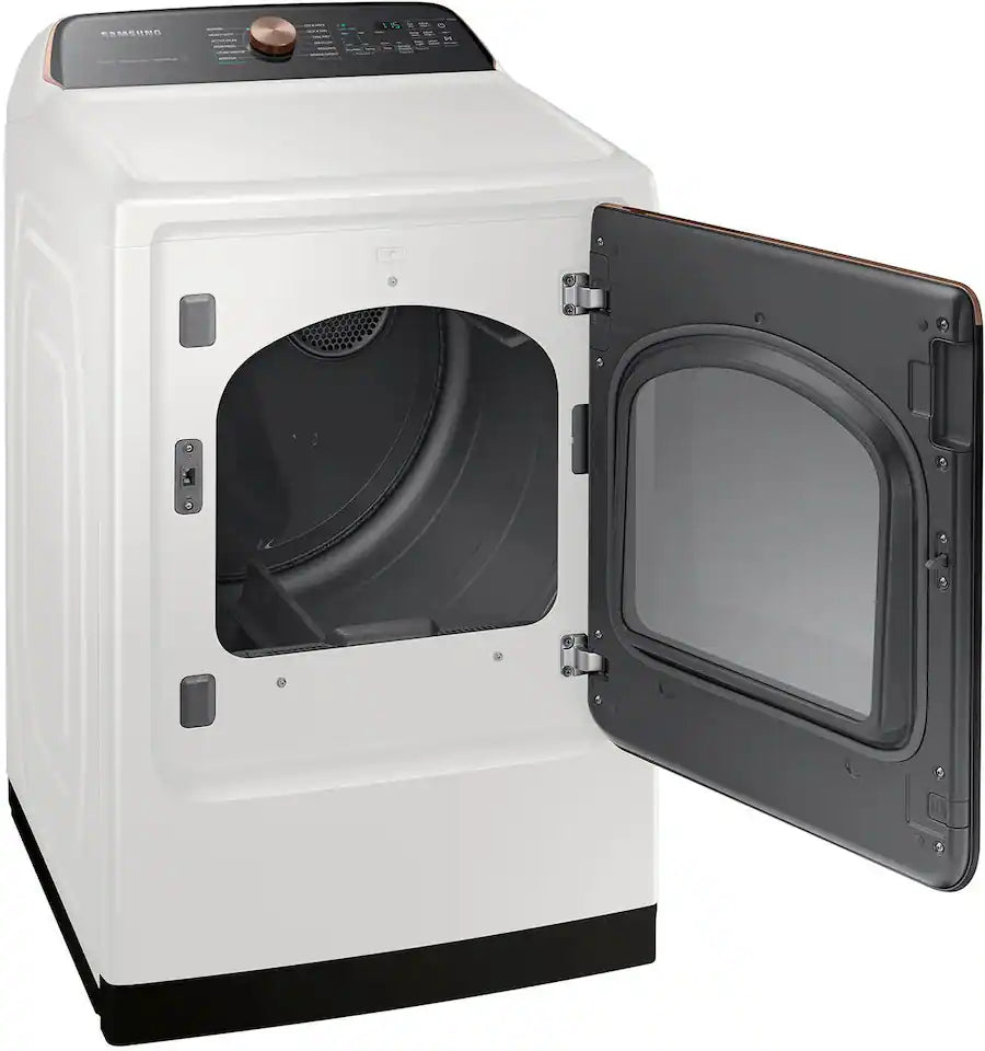 Samsung - 7.4 Cu. Ft. Smart Electric Dryer with Steam and Sensor Dry - Ivory