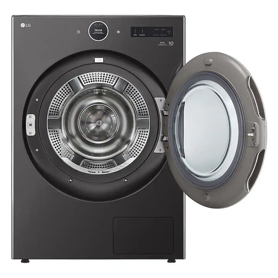 LG - 7.8 Cu. Ft. Stackable Smart Electric Dryer with Ventless Heat Pump Technology - Black Steel