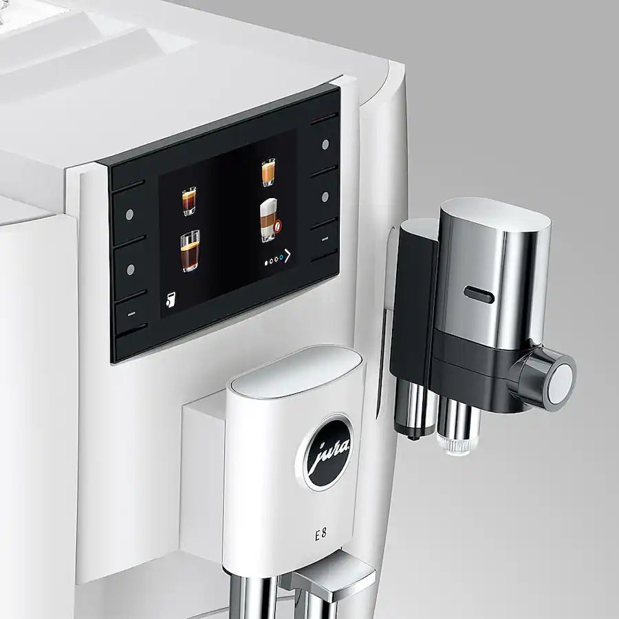 JURA - E8 Single Serve Automatic Espresso and Coffee Machine with 15 Bars of Pressure - White