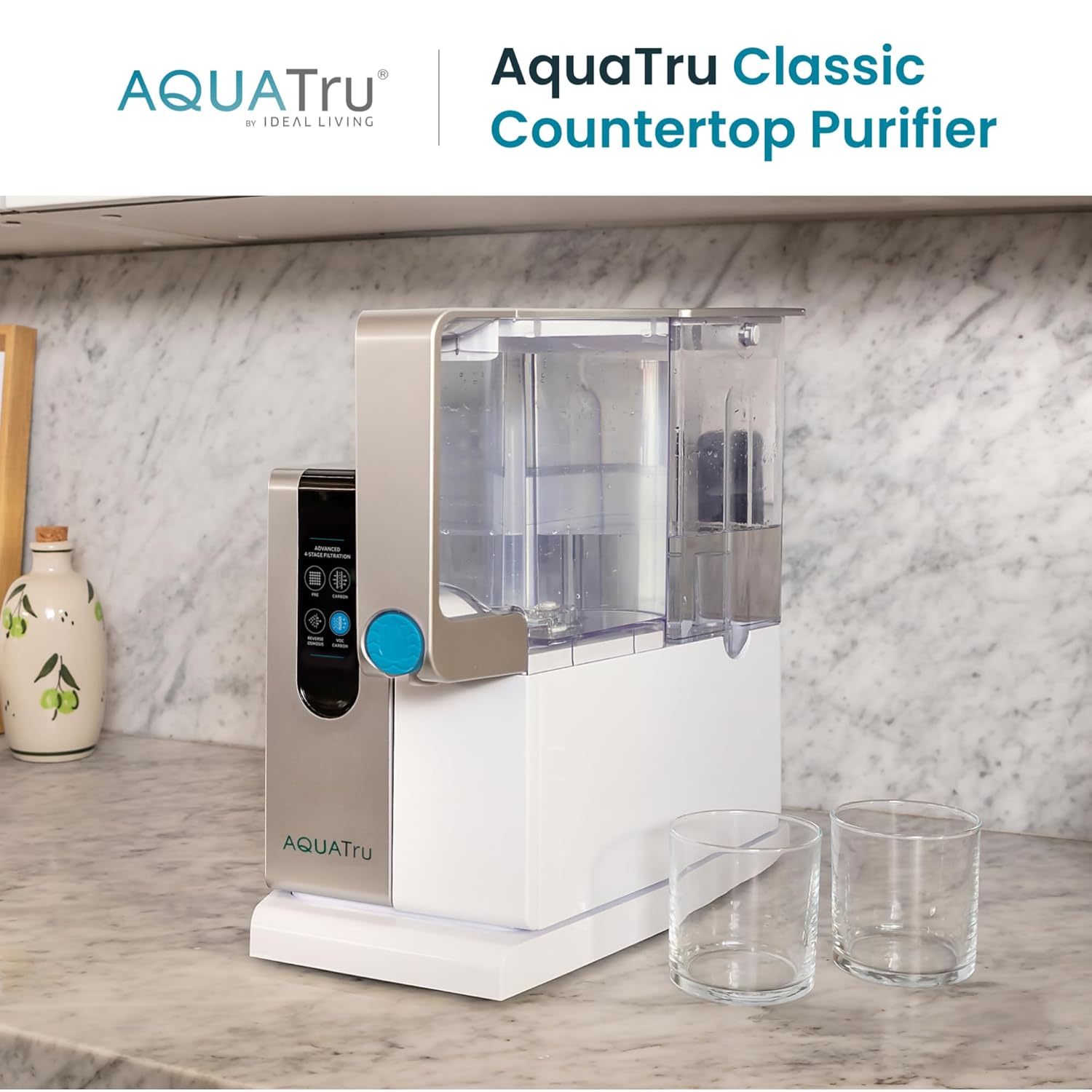 AquaTru Classic Countertop Water Purifier | Certified 4-Stage Reverse Osmosis System