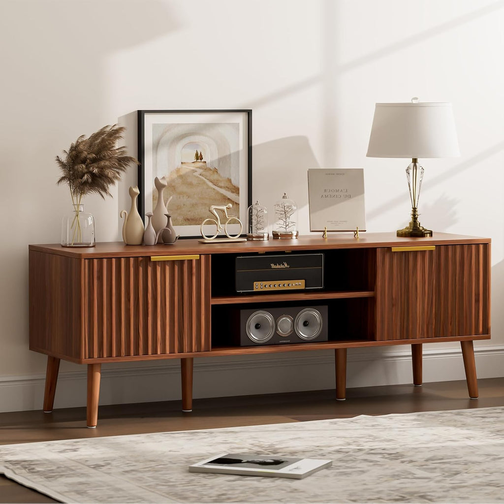 TV Stand for Living Room, Mid Century Modern Entertainment Center for 55/60 inch TVs