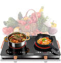 2 Burner Electric Cooktop 24 inch, 110-120V Plug in 2000W Ceramic Cooktop