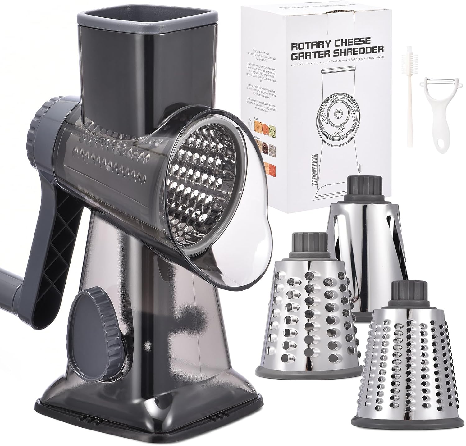 Rotary Cheese Grater with Handle Kitchen Shredder Slicer Grater Slicer