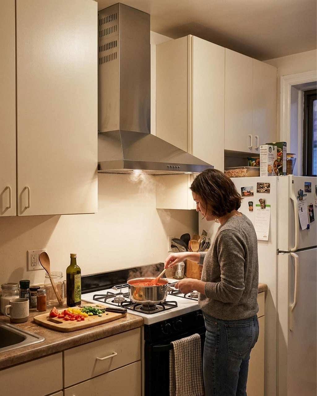 Range Hood 30inch Under Cabinet - Wall Mount Stainless Steel Kitchen Vent Hood