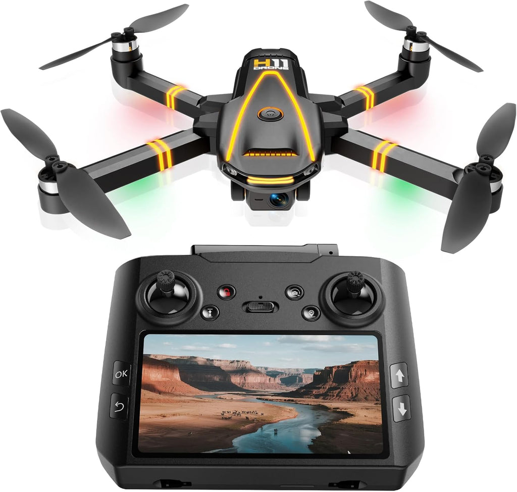 GPS Drone with EIS 4K Camera for Adults Kids, RC Drones with 4.5 inch HD Screen on Controller