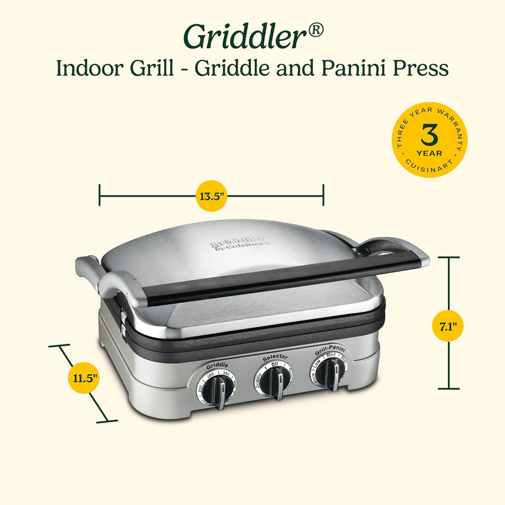 Cuisinart Griddler Indoor Grill, Panini Press, Sandwich Maker & More, 5-in-1