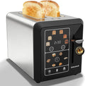 SAKAMOSH 2 Slice Touch Screen Toaster 1.3" Wide Slots for Bagels