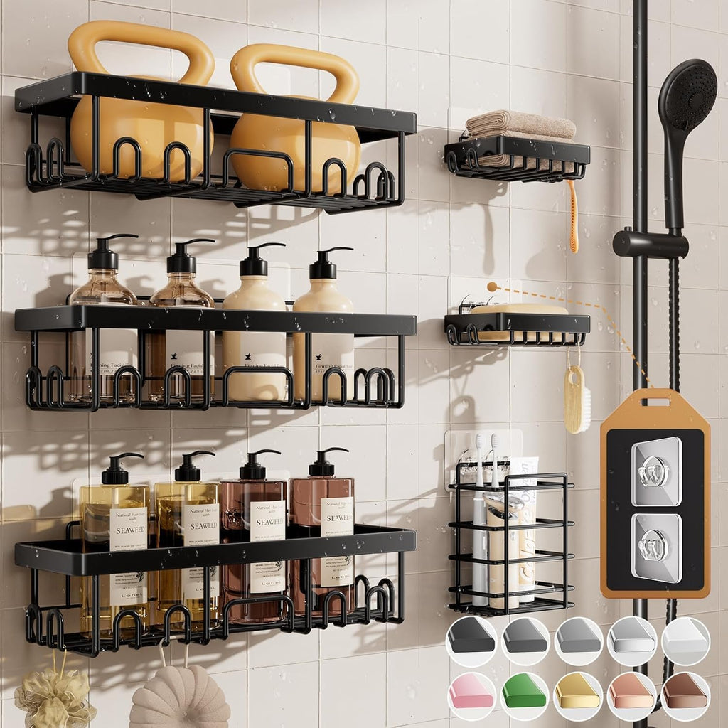 Veken Shower Caddy 6-Pack, Advanced Rustproof Design