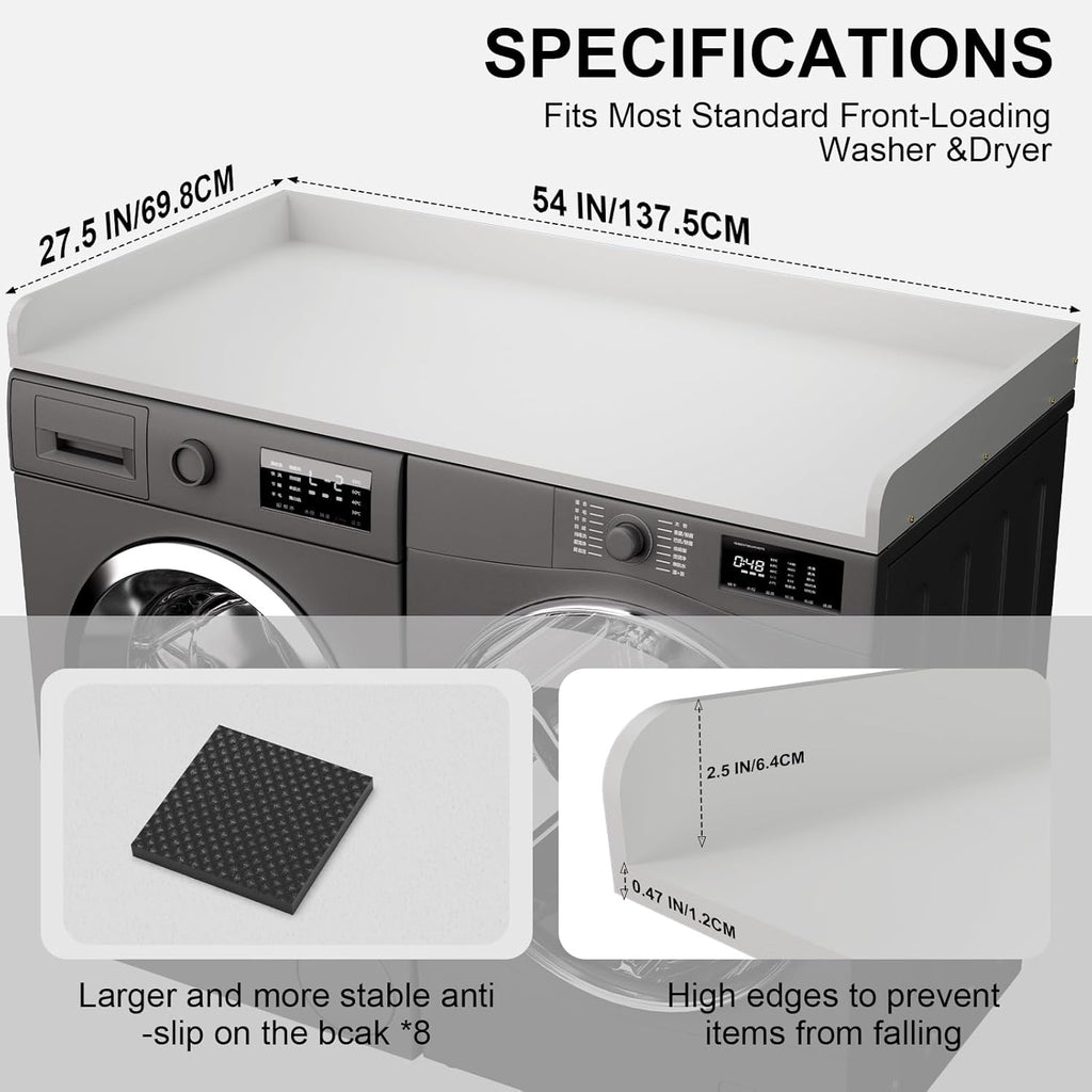 Washer Dryer Countertop, 27.5 x 54 Inch Washer and Dryer Countertop for Laundry Room