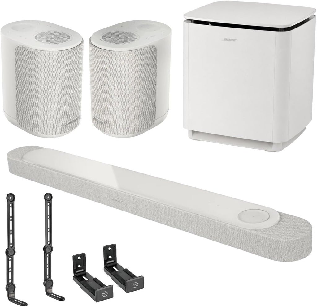 Bose Lifestyle Ultra Soundbar with Ultra Subwoofer Bundle + 2 Soundbar Mount Options, Dolby Atmos Home Theater System with Wi-Fi