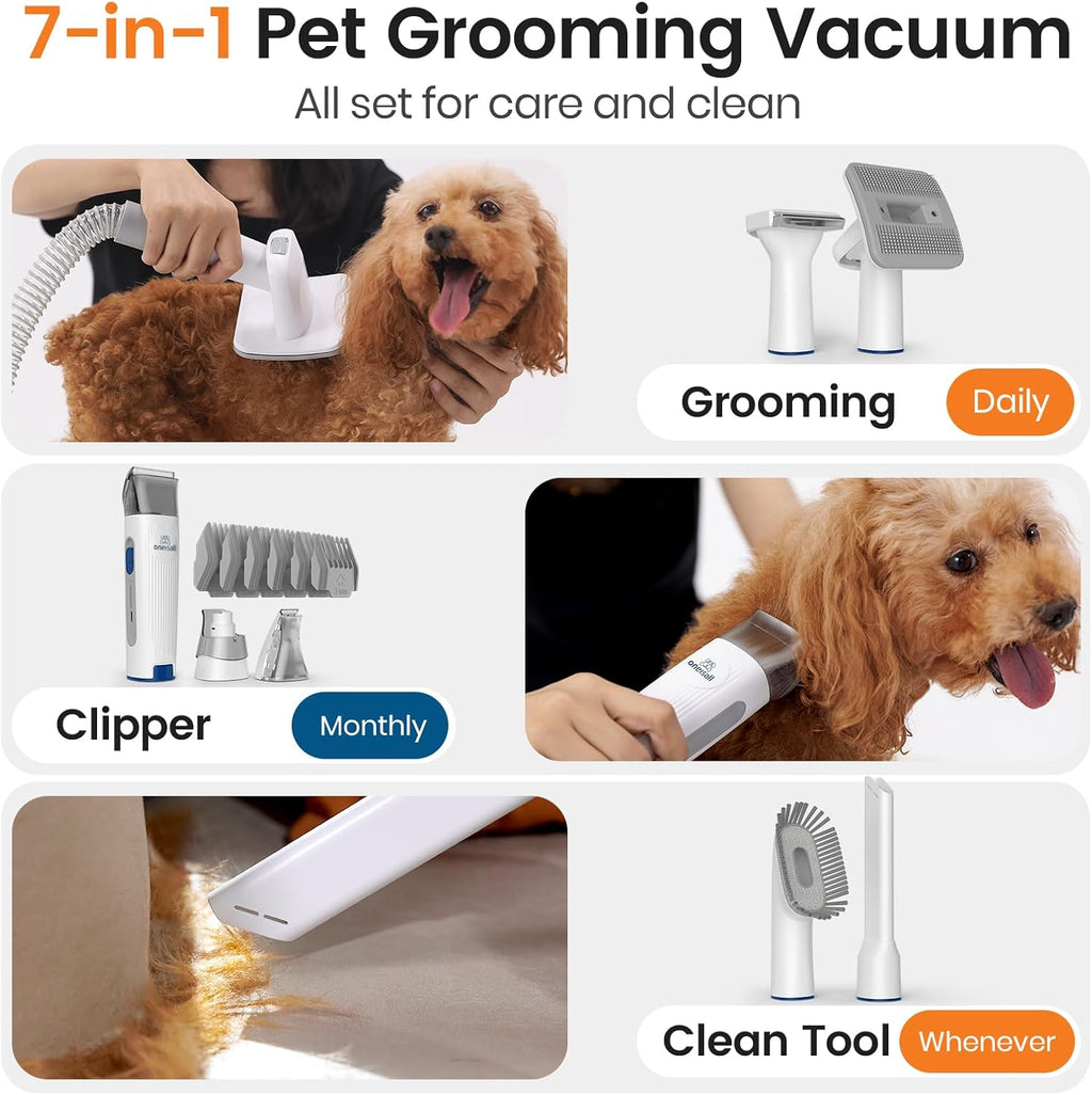 oneisall Dog Grooming Vacuum, Pet Grooming Vacuum with Clipper Nail Grinder