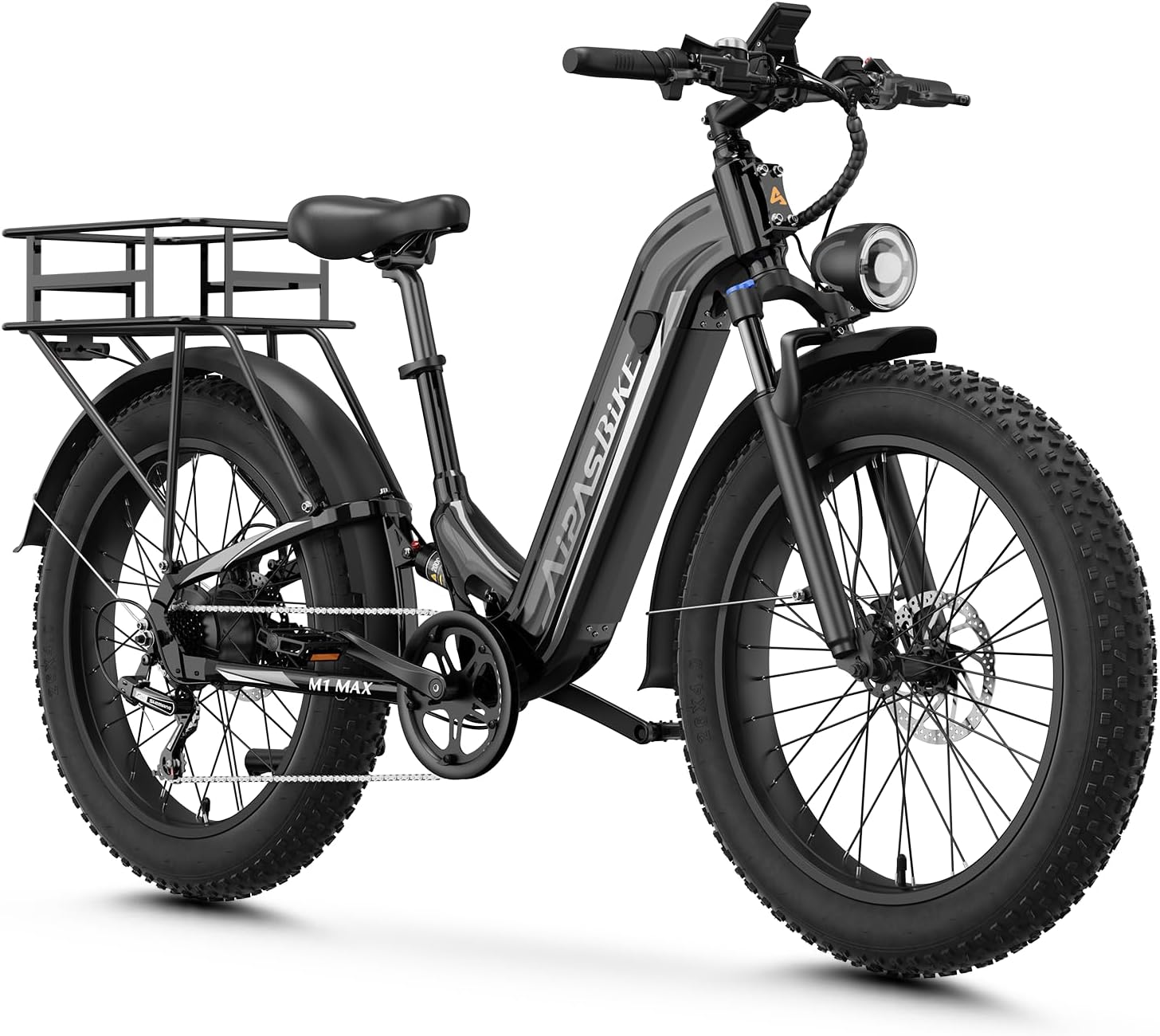 Aipas M1 Max Electric Bike, 1800W Peak Motor Ebike for Adults, 26"x 4" Fat Tire E-Bike