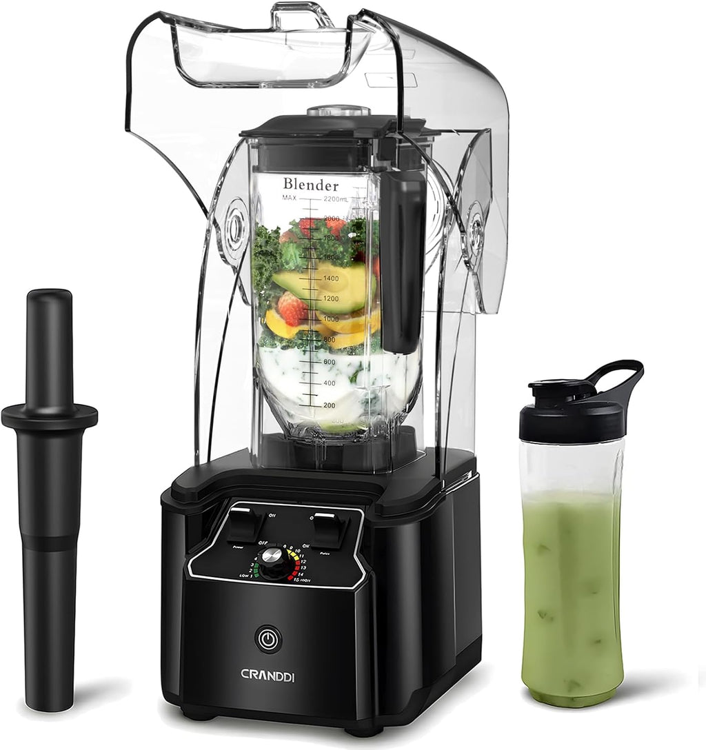 Commercial Blender, 2200W,80oz blender 15-speeds Control, K90 Black