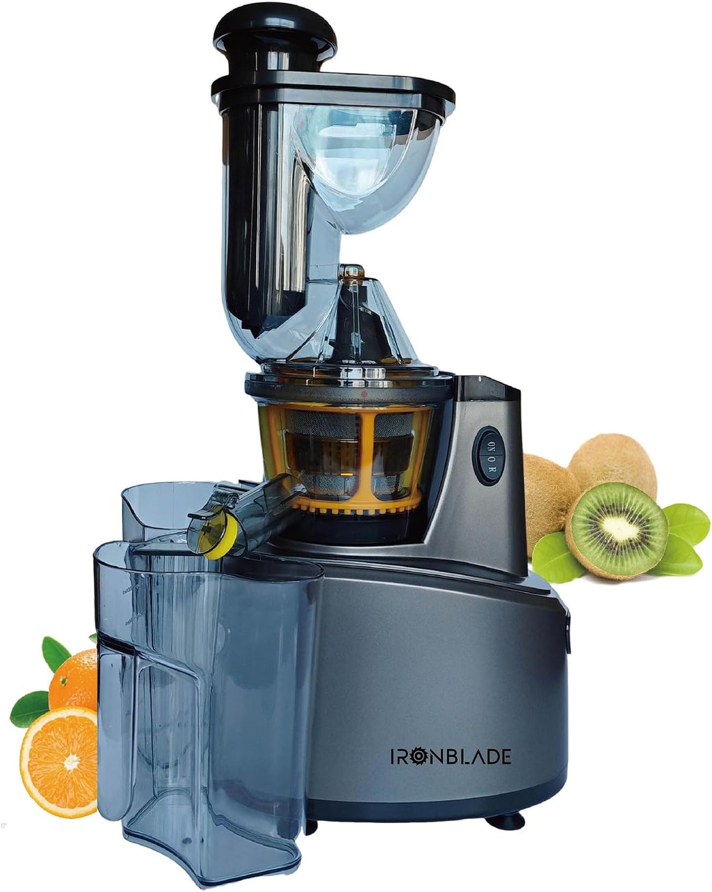 EMB Ironblade IBLJU20 Cold Press Slow Juicer, High-Yield Extraction, Quiet 55dB Operation, 75mm Wide Chute