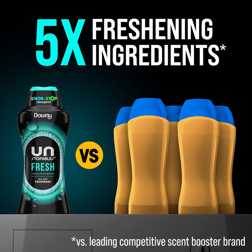 Downy Unstopables In Wash Scent Booster Beads, Fresh Scent, 24 oz, Laundry Beads For Odor Protection, Downy Scent Booster Beads