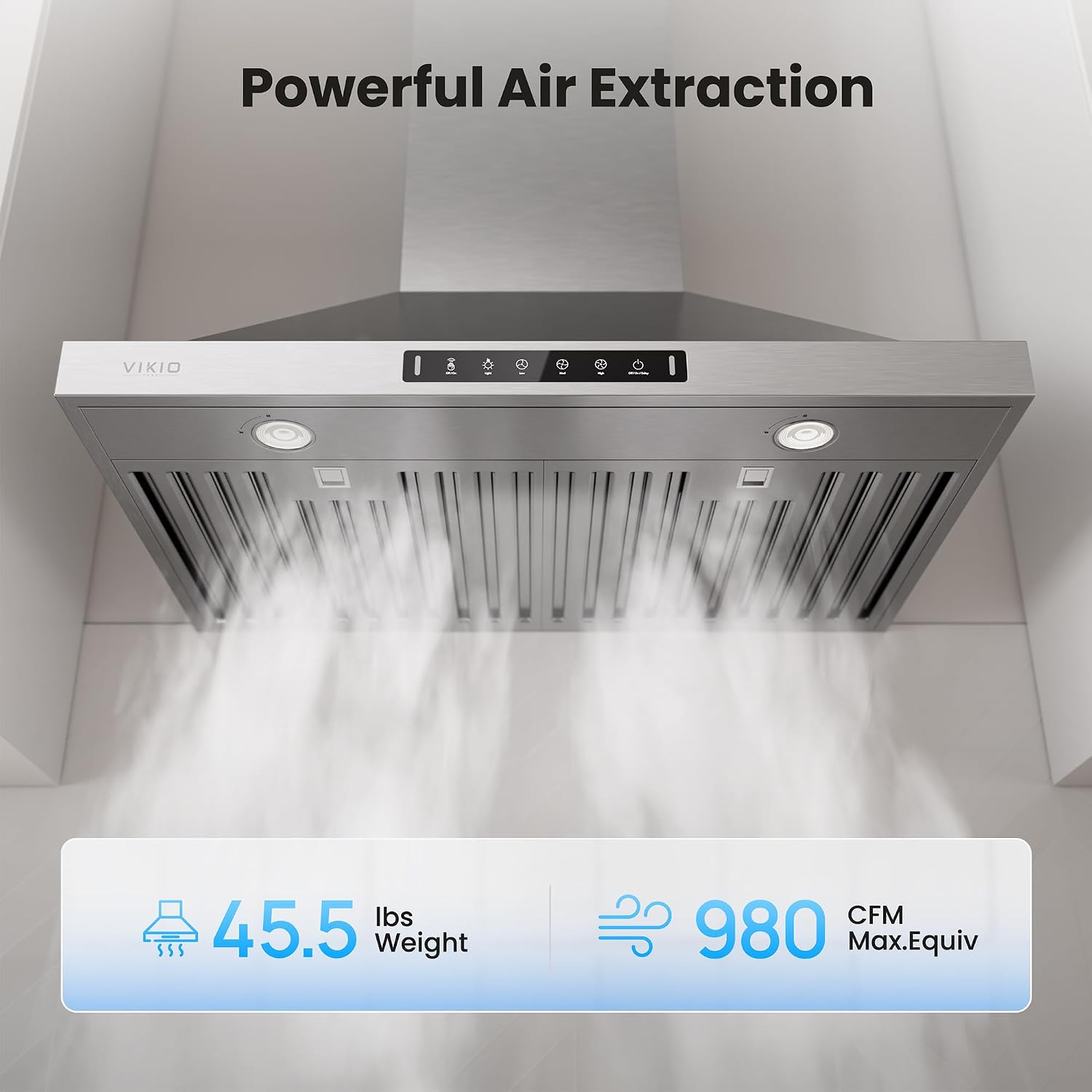 30 Inch Pro Wall Mount Range Hood 980CFM, Direct 3 Speed Panel with Gesture & Touch Control