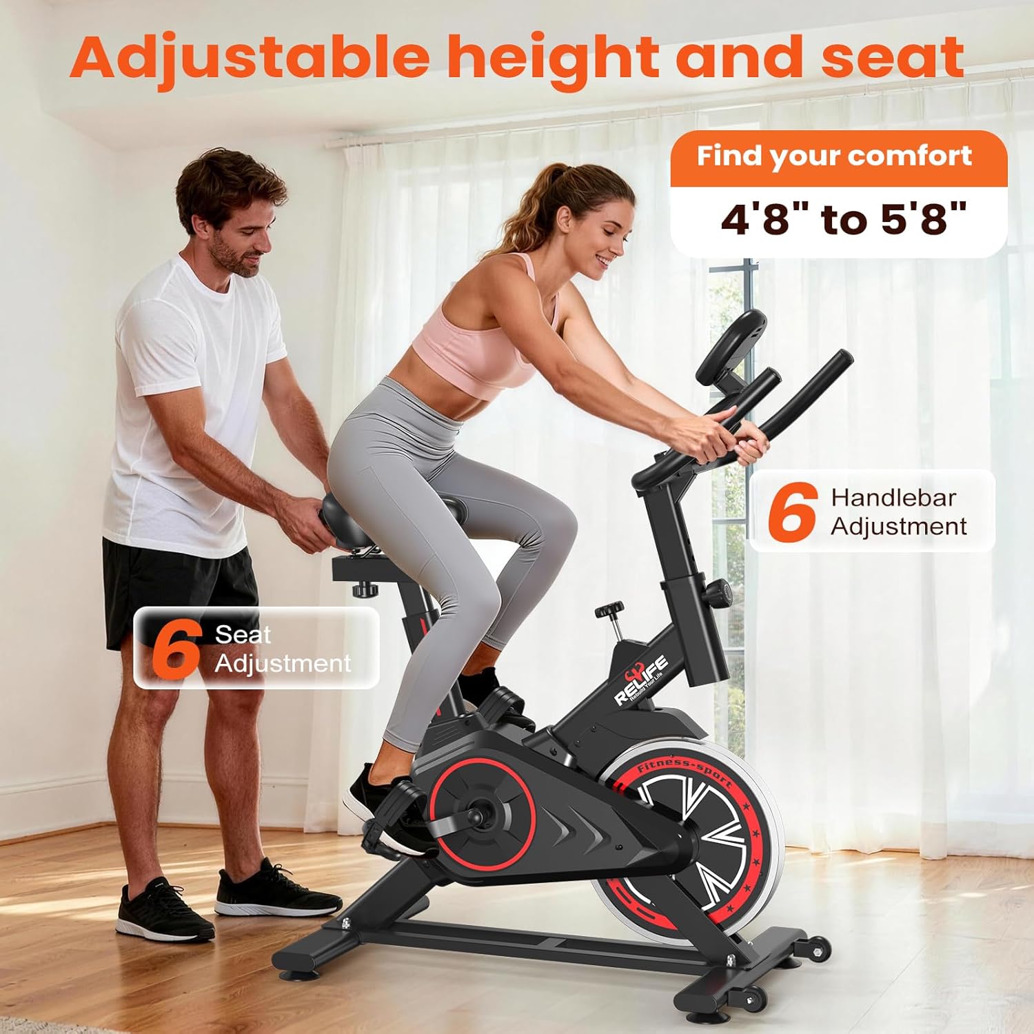 RELIFE REBUILD YOUR LIFE Exercise Bike Stationary for Home Indoor,Cycling Bike