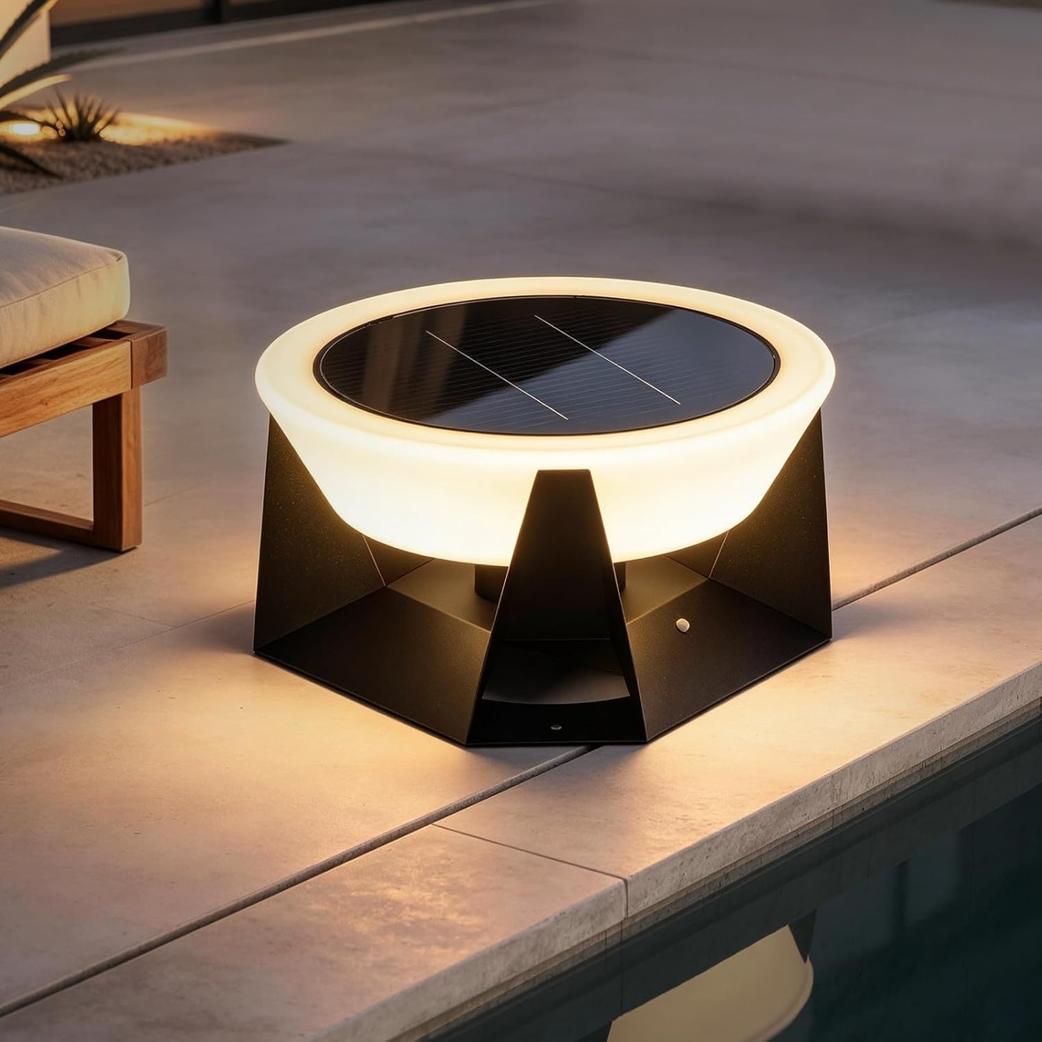 14.96" Dimmable Floor Lamp, 3000K Large Solar Lanterns Outdoor Waterproof, IP54 Waterproof Outdoor Patio Floor Lamp