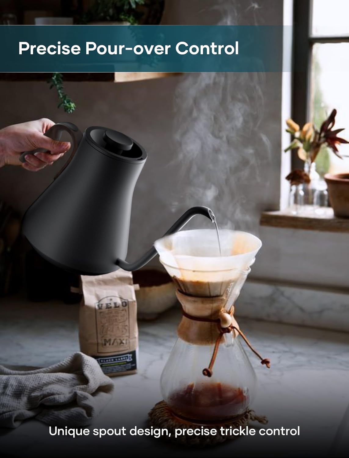 INTASTING Electric Kettle, Gooseneck Electric Kettle, ±1℉ Precise Temperature Control