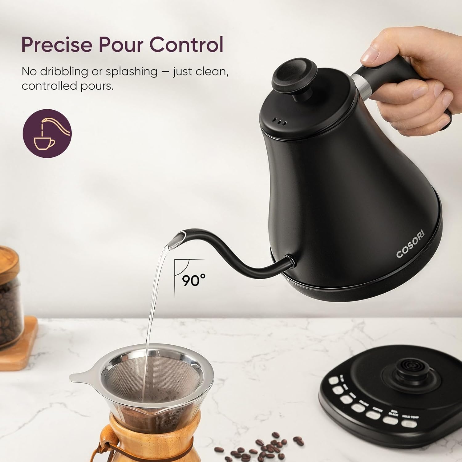 Cosori Electric Gooseneck Kettle with 5 Temperature Control Presets