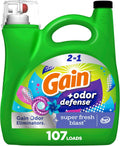 Gain + Odor Defense Liquid Laundry Detergent, Super Fresh Blast Scent