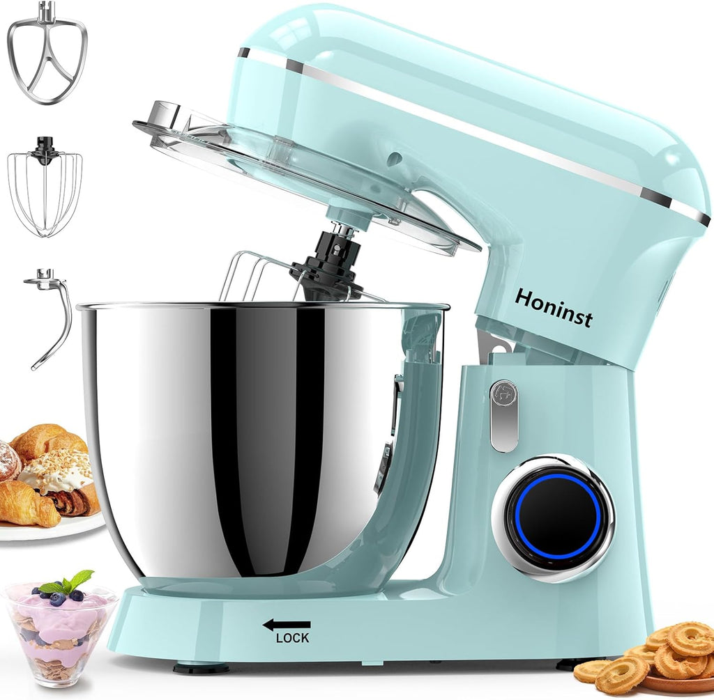 Honinst Stand Mixer, 6.5QT 10-Speed Tilt-Head Electric Stand Mixer, 3-In-1 Kitchen Mixer