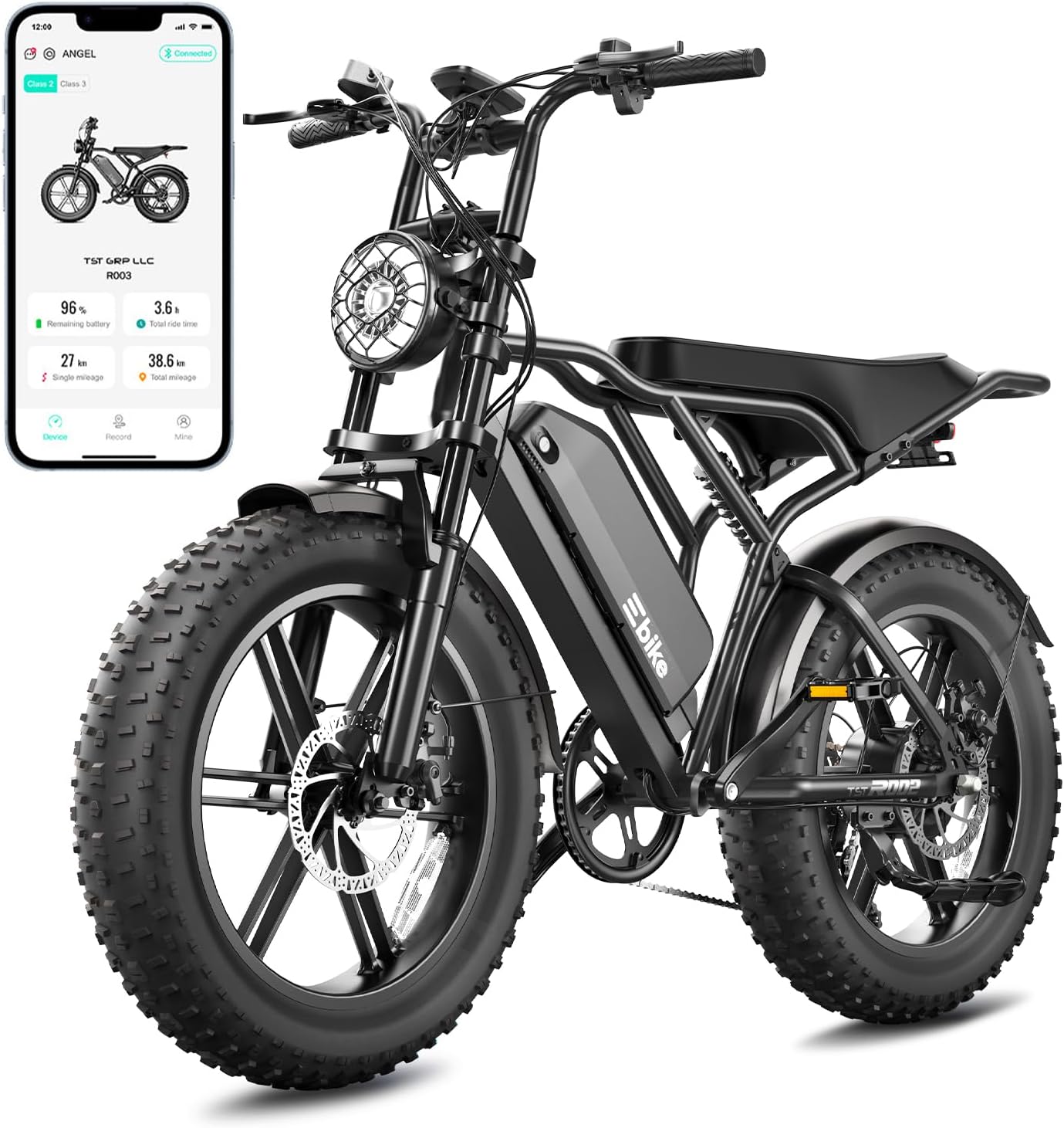 TST Electric Bike for Adults, 1500W Peak Motor 60 Miles Fat Tire Ebike with 48V 15Ah