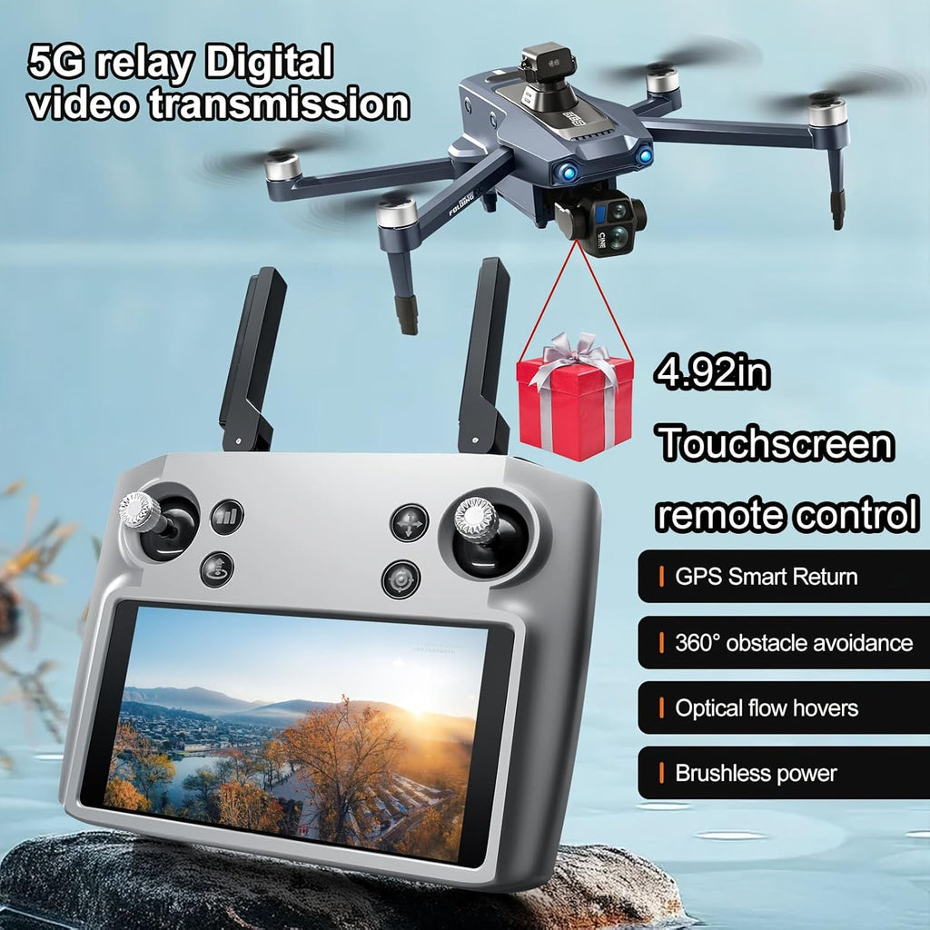 Airdrop Drone, Max Payload Capacity About 0.66 Lbs, GPS Positioning System, 4.92-Inch Touchscreen
