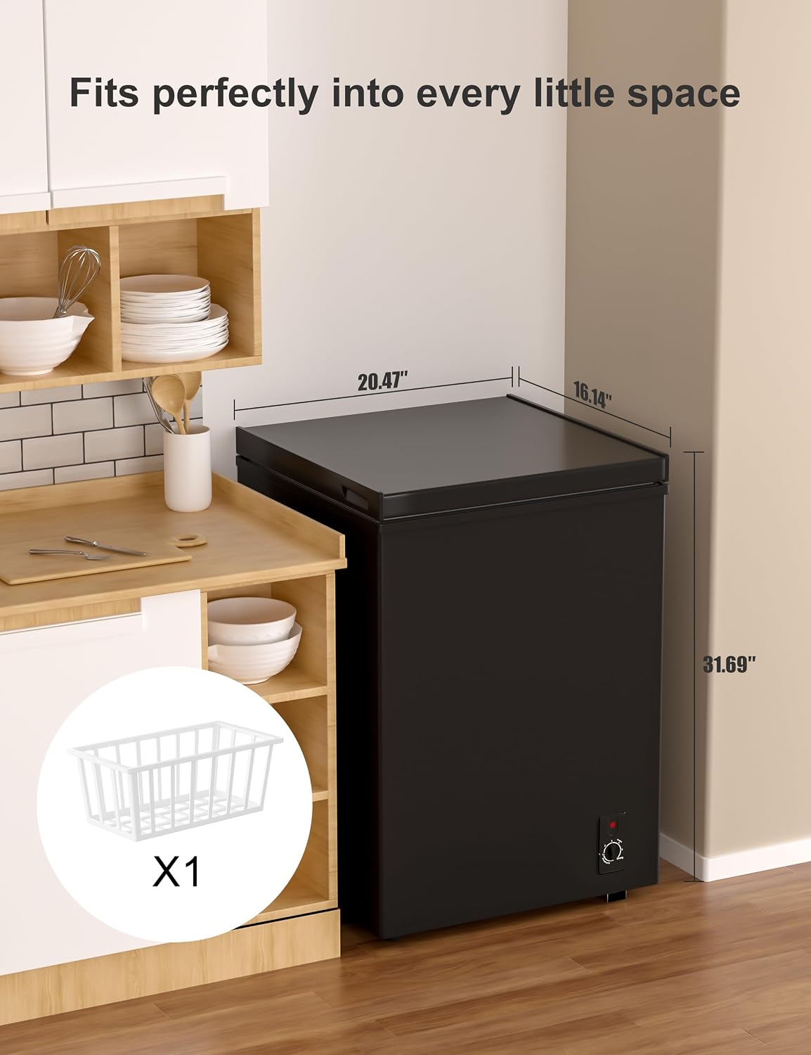Ultra Quiet Deep Freezer – 5.0 Cu Ft, Compact Design, Fast Freeze