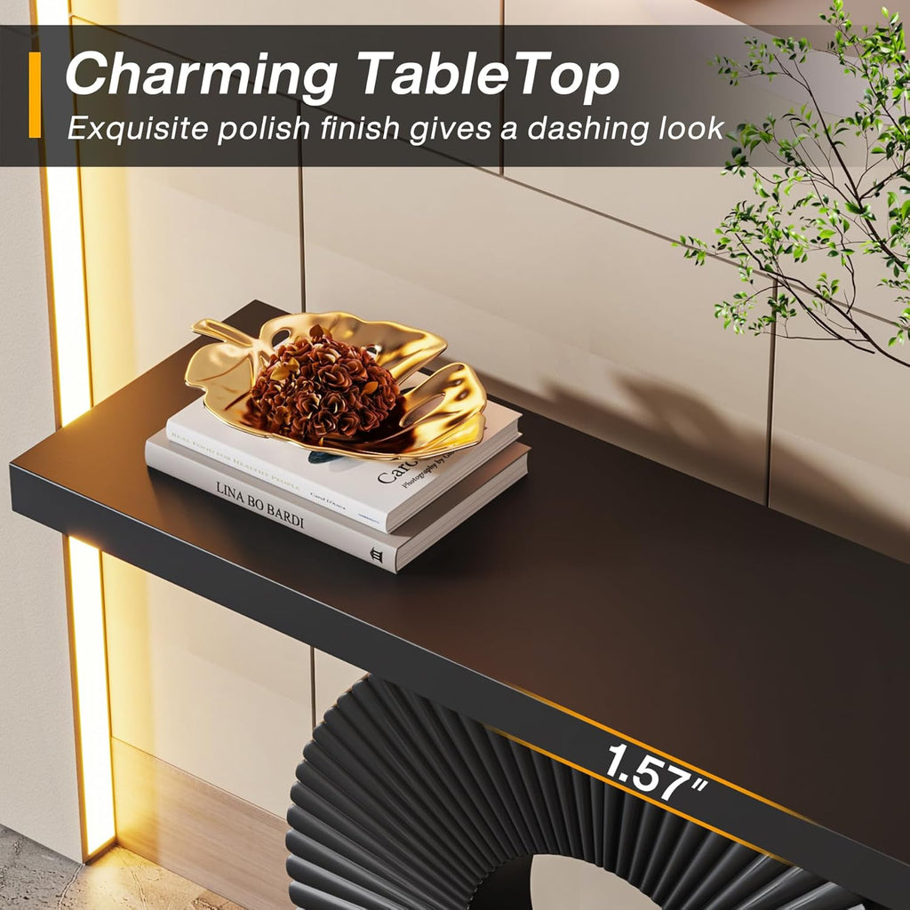 Tribesigns Modern Console Table with Geometric Base, 40 inch Wood Entryway Table Sofa Table Narrow
