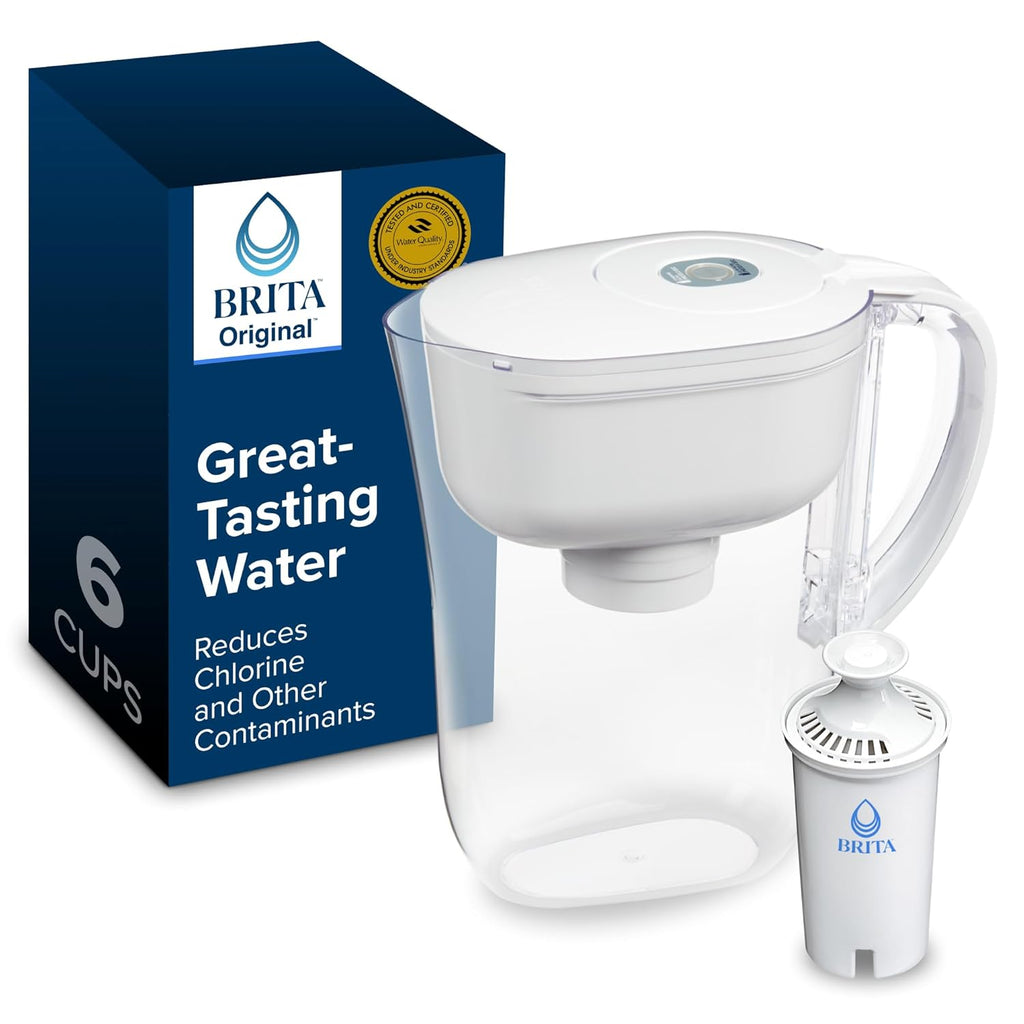 Brita Metro Small 6-Cup Water Filter Pitcher, WQA NSF/ANSI Certified, Mini-Fridge Friendly