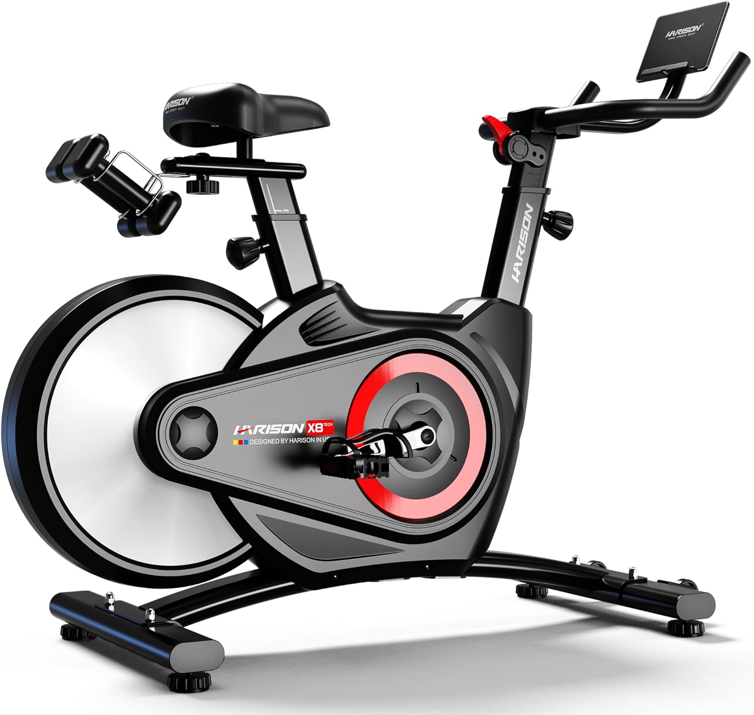 Exercise Bike for Home, Rear-Flywheel Magnetic Stationary Bike, Quiet Indoor Cycling Bike