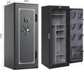 34-Gun Fireproof Safe for Rifles & Pistols, Biometric Gun Safe with Fingerprint, Keypad & Key Access