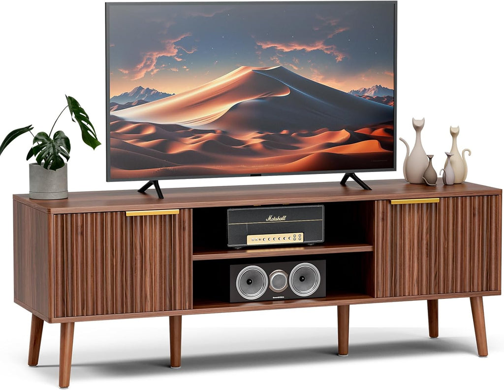 TV Stand for Living Room, Mid Century Modern Entertainment Center for 55/60 inch TVs