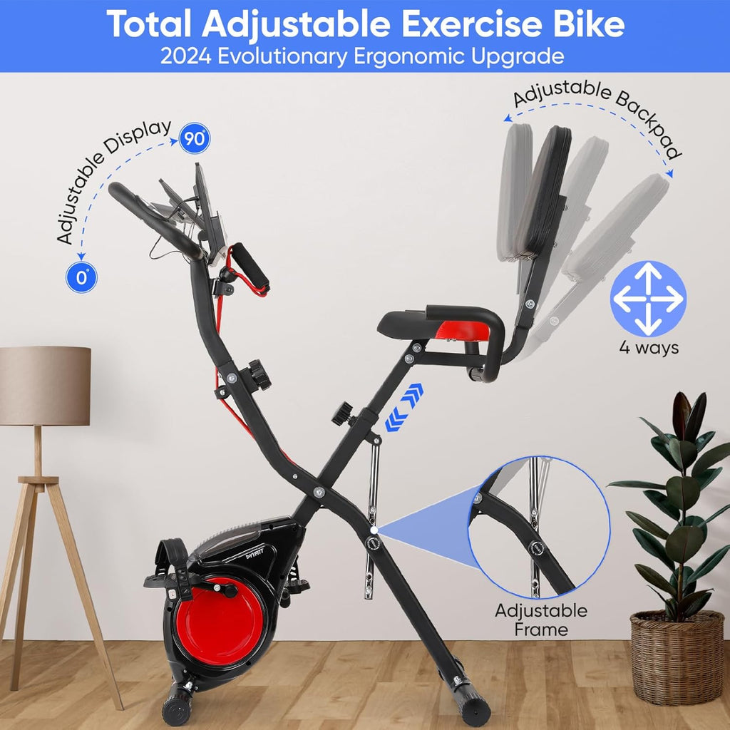 3-IN-1 Exercise Bike with Luminous Digits Display | Folding Stationary Bikes