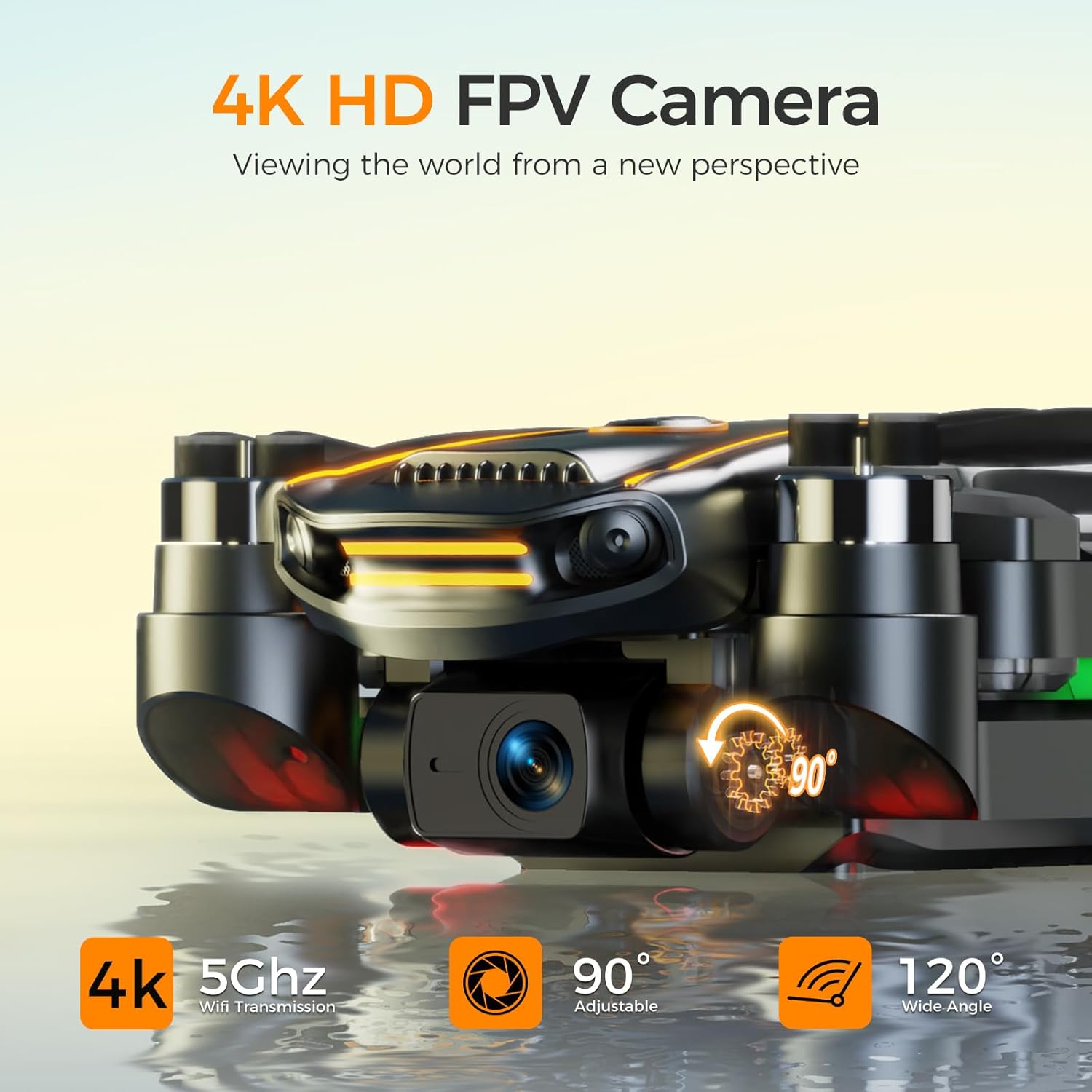 GPS Drone with EIS 4K Camera for Adults Kids, RC Drones with 4.5 inch HD Screen on Controller